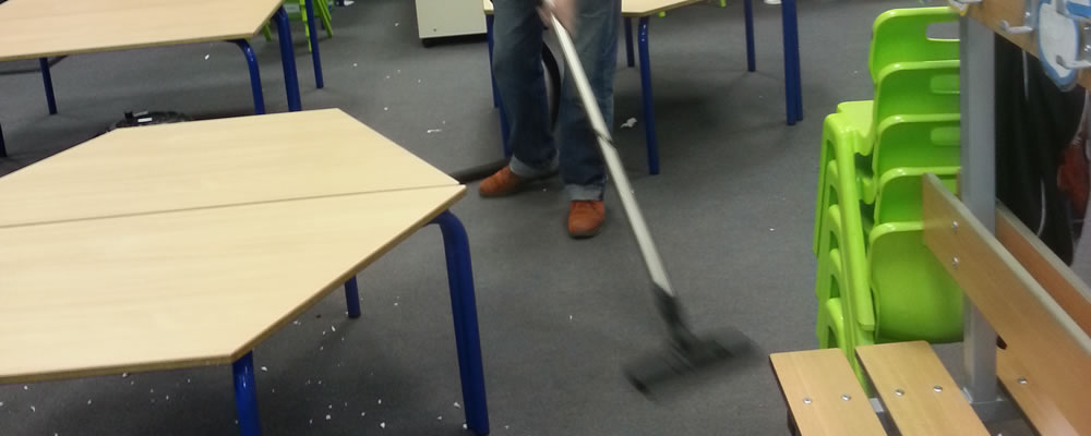 Cleaning a school
